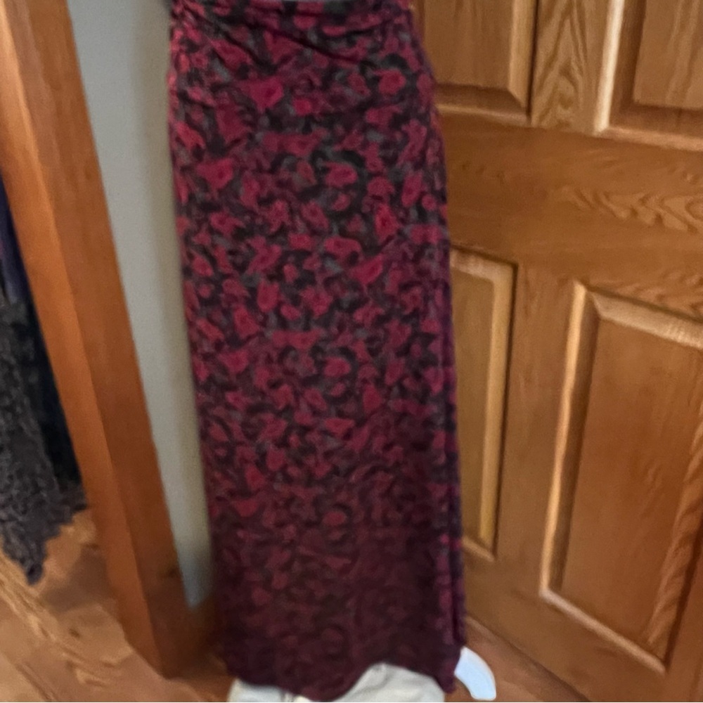 Lularoe Floral Maxi Skirt - Red and Black